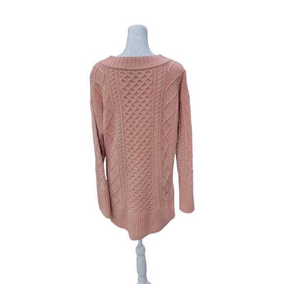 J. Crew Womens Wool Cable Knit Patchwork Tunic Sweater Size Small‎ Pink - Picture 8 of 13